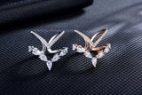 Delicate Double Layer V-shape Moissanite Ring Sterling Silver
