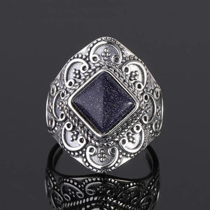 Nasia S925 Silver Sandstone Gemstone Rings for Women