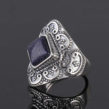 Nasia S925 Silver Sandstone Gemstone Rings for Women