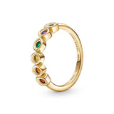 Double Layer Heart Zircon Rings For Women European Heart Crystal Finger Ring