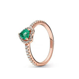 Double Layer Heart Zircon Rings For Women European Heart Crystal Finger Ring
