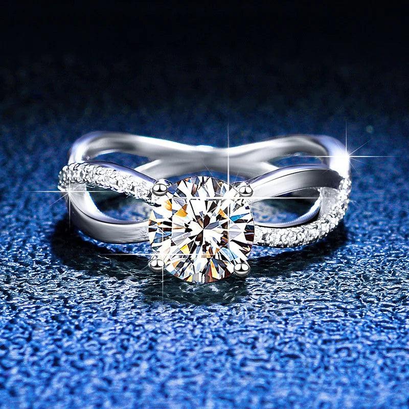 2ct Moissanite Solitaire Ring S925 Silver Jewelry