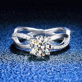 2ct Moissanite Solitaire Ring S925 Silver Jewelry
