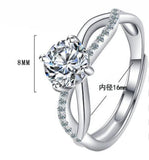 2ct Moissanite Solitaire Ring S925 Silver Jewelry