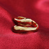 925 Silver Water Drop Opening Ring Women Wedding Engagement Party Charm