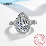 925 Silver Ring Water Drop Moissanite Citrine Engagement Jewelry