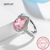 925 Silver Ring Water Drop Moissanite Citrine Engagement Jewelry