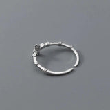 925 Sterling Silver CZ Opening Ring Vintage Cross Ring Party Jewelry