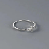925 Sterling Silver CZ Opening Ring Vintage Cross Ring Party Jewelry