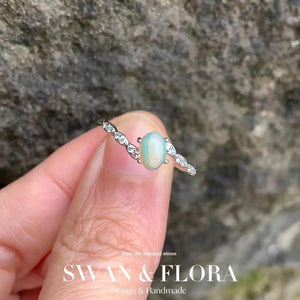 Natural Opal Ring Stone Female Rings Jewelry for Women Gift