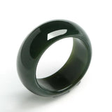 Hetian Cyan Jade Ring Fine Jewelry Gemstone Amulet Holiday Women Men