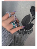 Colorful Moissanite Zircon Ring Wedding Band Rings For Women