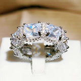 Colorful Moissanite Zircon Ring Wedding Band Rings For Women