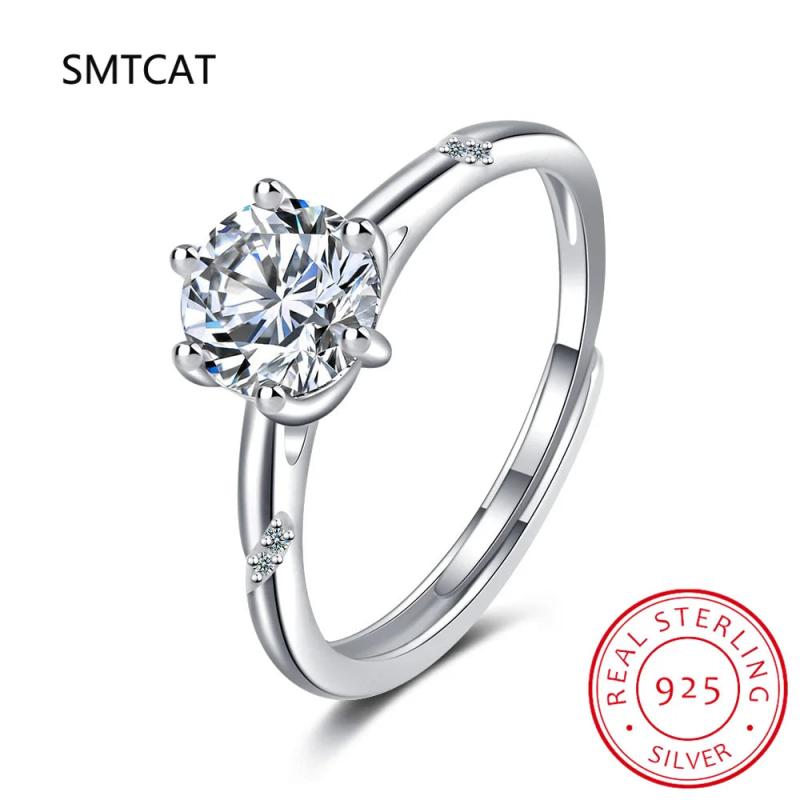1ct Round Moissanite Diamond Solitaire Engagement Ring