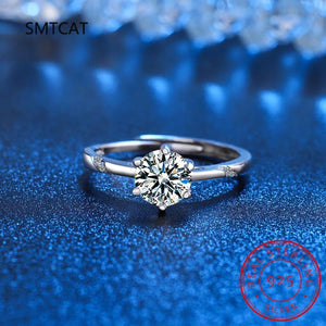 1ct Round Moissanite Diamond Solitaire Engagement Ring