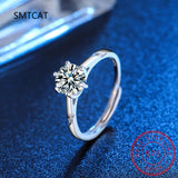 1ct Round Moissanite Diamond Solitaire Engagement Ring