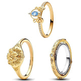 925 Silver Zircon Pumpkin Car Interwoven Ring Women's Jewelry