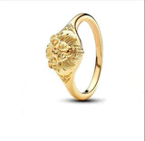 925 Silver Zircon Pumpkin Car Interwoven Ring Women's Jewelry