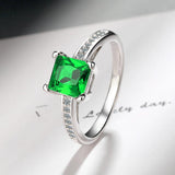 Princess Cut Moissanite Ring for Women S925 Silver Plated Pt950