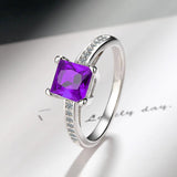Princess Cut Moissanite Ring for Women S925 Silver Plated Pt950