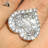 Bohemia Moissanite Zircon Silver Heart Ring