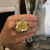 925 Silver Moissanite CZ Party Ring For Women