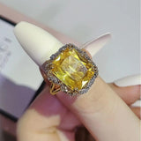925 Silver Moissanite CZ Party Ring For Women