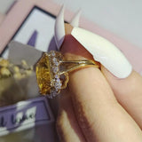 925 Silver Moissanite CZ Party Ring For Women