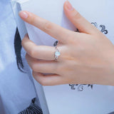 Fire Opal Ring with CZ 925 Sterling Silver Women's Wedding Jewelry
