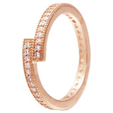 Enchanted Crown Luminous Ice Love Lock Heart 925 Silver Ring