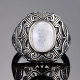 Charoite Silver Ring for Women Vintage Wedding Bands