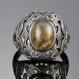 Charoite Silver Ring for Women Vintage Wedding Bands