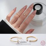 925 Silver Zircon Open Finger Rings Wedding Adjustable Fine Jewellery