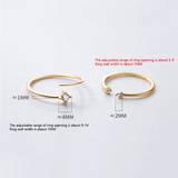 925 Silver Zircon Open Finger Rings Wedding Adjustable Fine Jewellery
