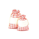 5pcs Linen Cotton Bags 10x14 13x18cm Grids Muslin Jewelry Cosmetics Packaging