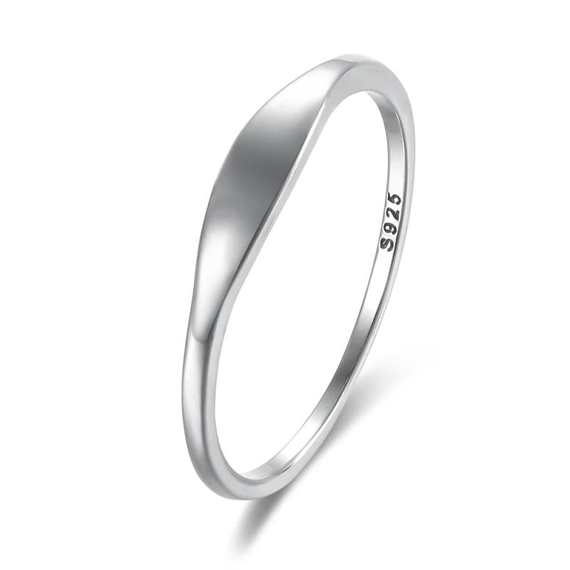 Flat Silver Ring 925 Glossy Engravable 3 Colors DIY Jewelry Making