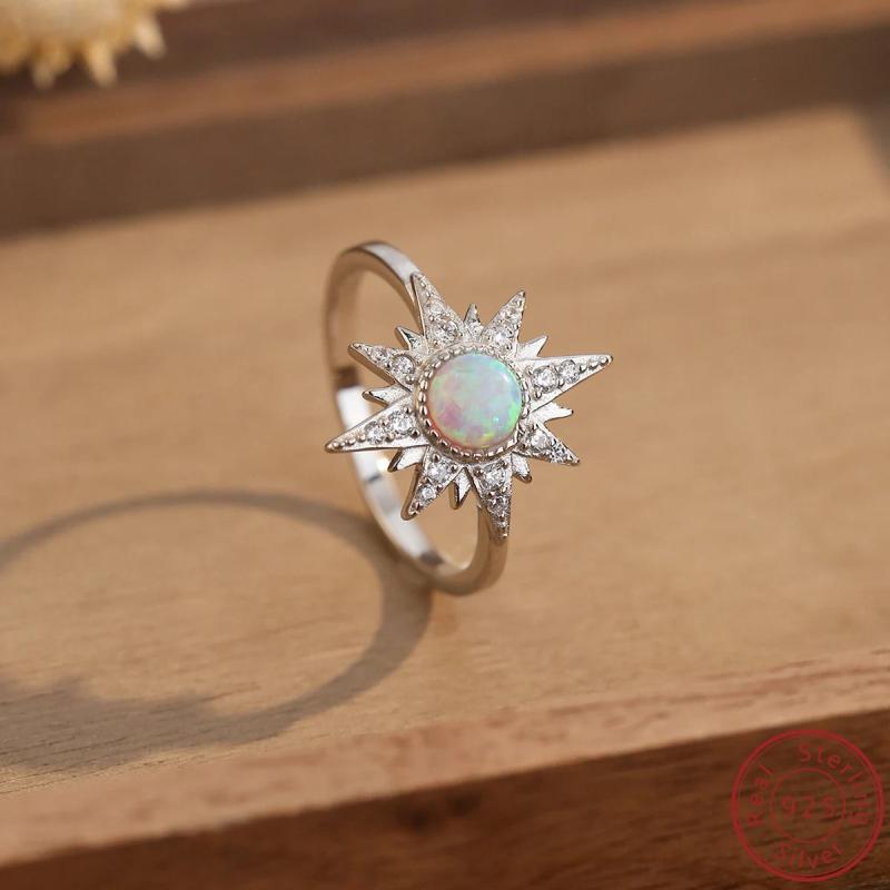 Sun Style Opal Ring Women's Ring Headpiece Sense Jewelry