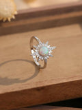 Sun Style Opal Ring Women's Ring Headpiece Sense Jewelry