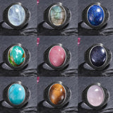 Sterling Silver Oval Rhodochrosite Labradorite Ring Women Wedding Engagement