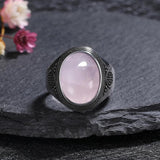 Sterling Silver Oval Rhodochrosite Labradorite Ring Women Wedding Engagement