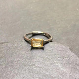 MM Natural Citrine Ring Adjustable Female Ring Jewelry for Women