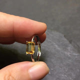 MM Natural Citrine Ring Adjustable Female Ring Jewelry for Women