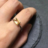 MM Natural Citrine Ring Adjustable Female Ring Jewelry for Women