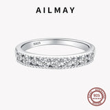 925 Silver CZ Geometric Stackable Rings For Women Wedding