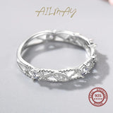 925 Silver CZ Geometric Stackable Rings For Women Wedding