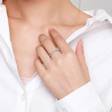925 Silver CZ Geometric Stackable Rings For Women Wedding