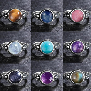 Sterling Silver Moonstone Labradorite Rhodochrosite Ring