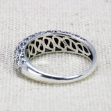 Vintage Flower Zircon Silver Ring for Women 925 Sterling Thai Jewelry