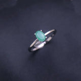CSJ Natural Ruby Ring Sterling Silver for Women