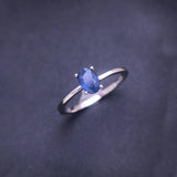 CSJ Natural Ruby Ring Sterling Silver for Women